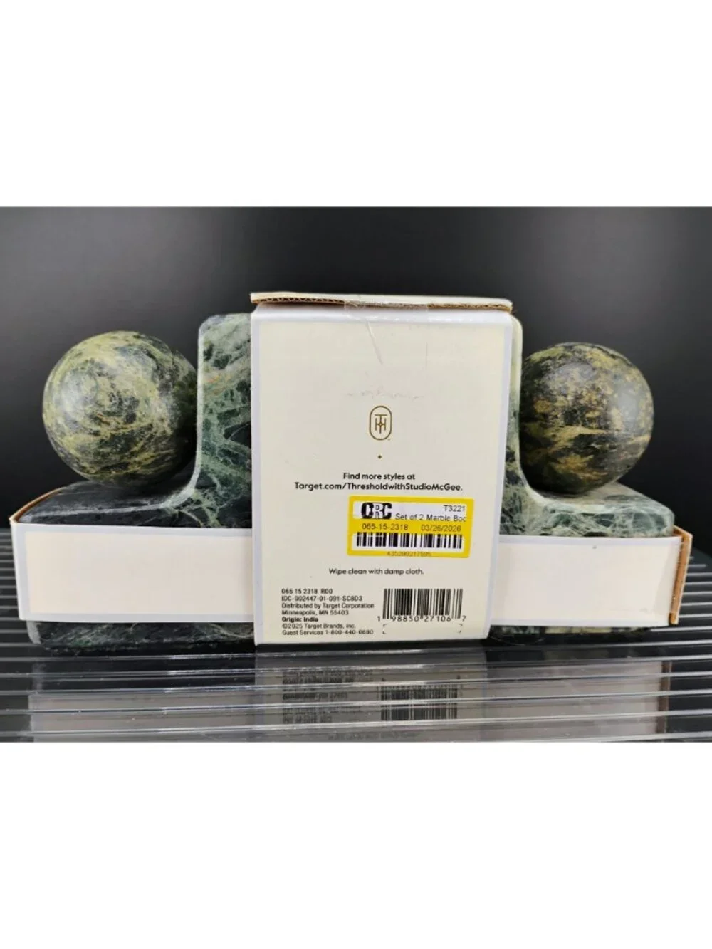 Decorative Marble Bookends By Threshold Studio McGee 2 Pc Set